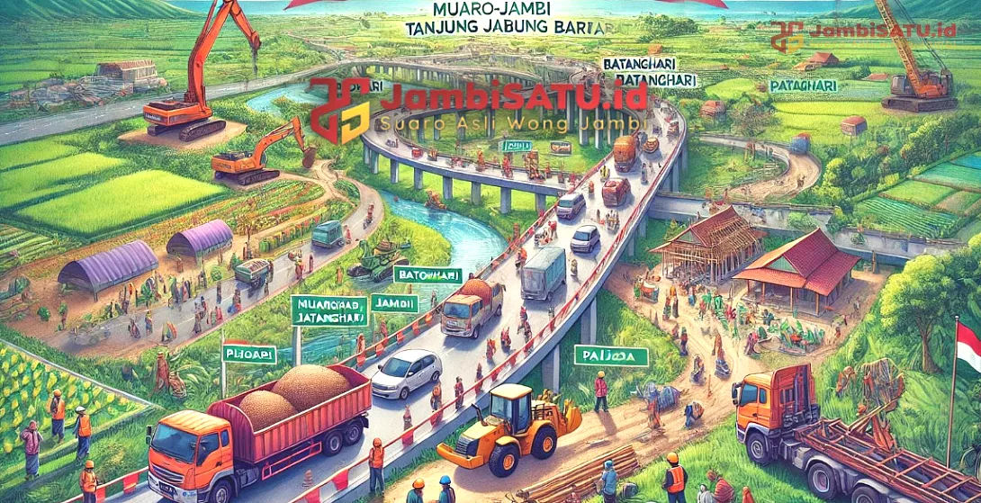 Ilustrasi Jambi Satuv, Infrastruktur Sumatera, Ekonomi Jambi, Pembangunan Jalan Tol, Tol Jambi Riau, Trans Sumatera Toll Road, Konektivitas Jambi Riau