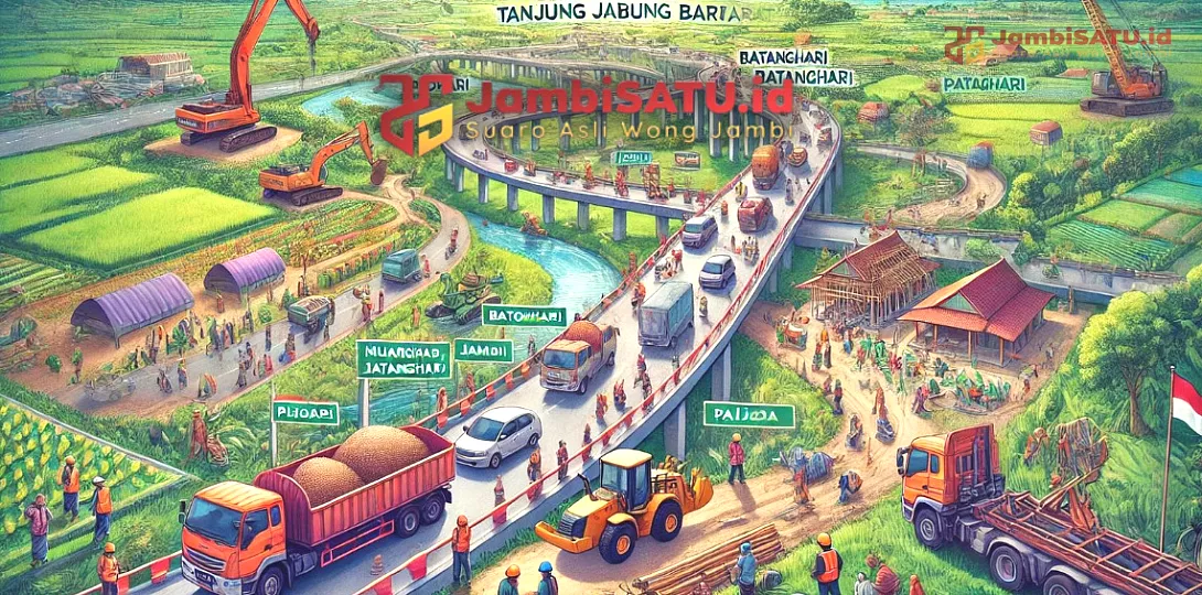 Ilustrasi Jambi Satuv, Infrastruktur Sumatera, Ekonomi Jambi, Pembangunan Jalan Tol, Tol Jambi Riau, Trans Sumatera Toll Road, Konektivitas Jambi Riau
